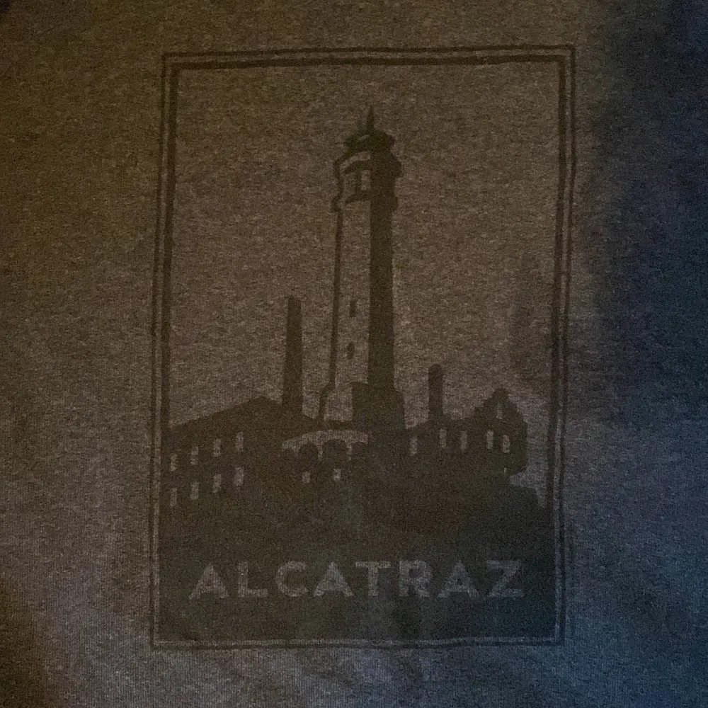 Snygg sweatshirt med alcatraz print på en Hanes blank i storlek M. Tröjor & Koftor.