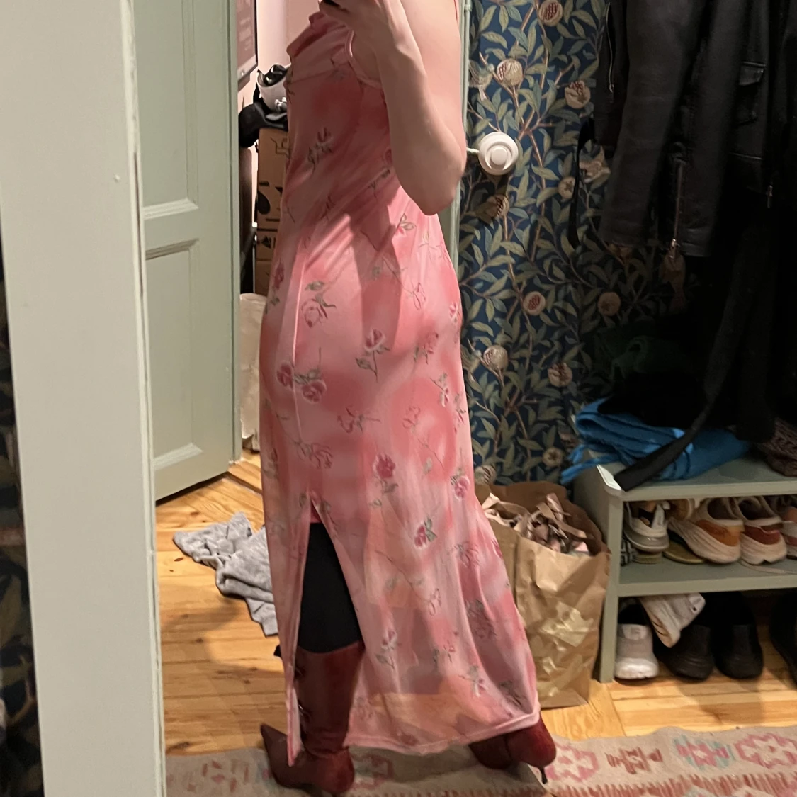 Rosa mesh klänning - 91