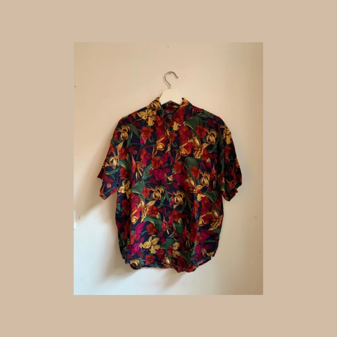 Vintage Floral Short Sleeve Button Down