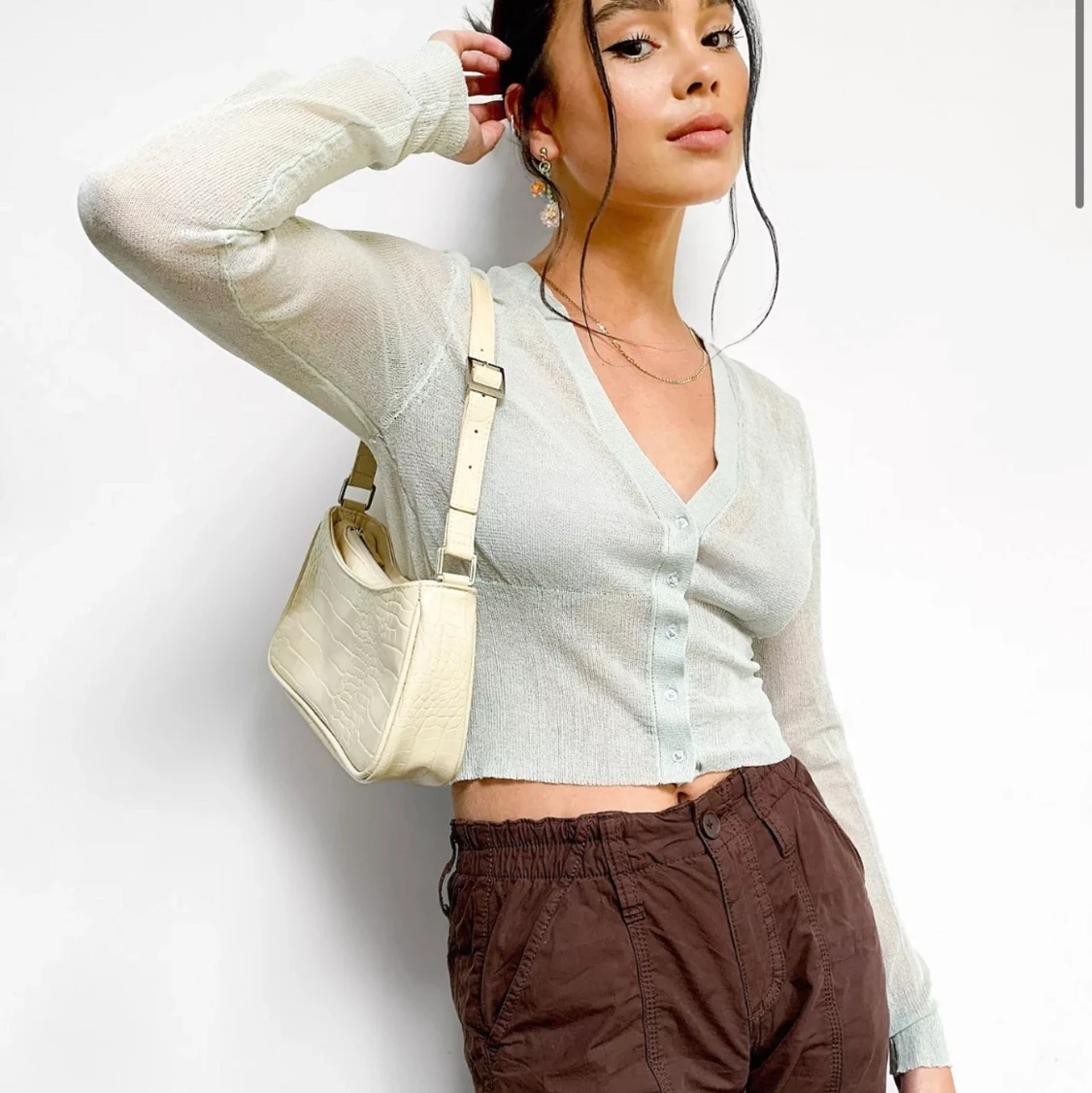 Tunn grönglittrig kofta 