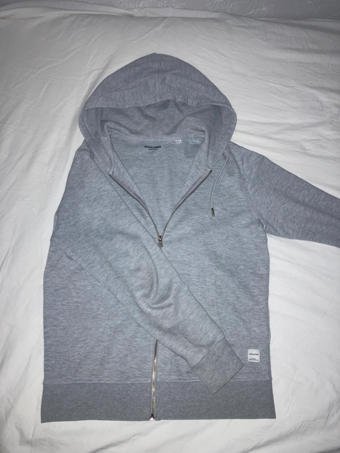 Grå Zip Hoodie