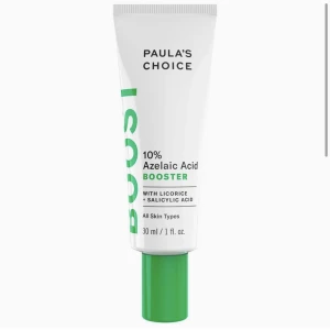 Helt ny! 10% PAULA’S CHOICE. AZELAIC ACID BOOSTER 30 ml. NYPRIS 479:-  - Helt ny!  10% PAULA’S CHOICE. AZELAIC ACID BOOSTER 30 ml.  NYPRIS 479:-  En superprodukt!  Denna multifunktionella gel-creme är speciellt utvecklad för att tackla envisa hudproblem - såsom hyperpigmenteringar, en ojämn hudtextur och acneärr. 
