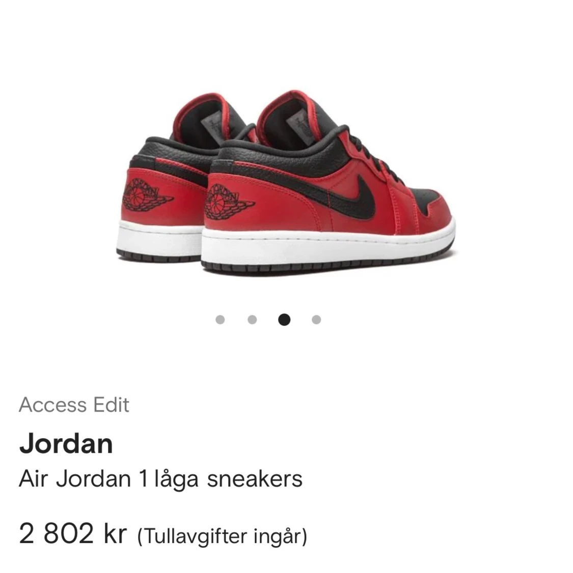 Jordan 1 low red/white (rouge) - 90