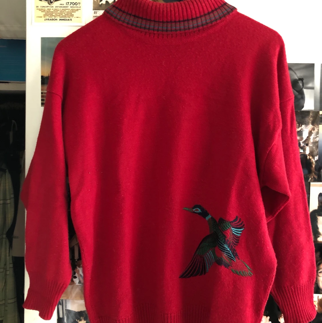 Röd ull tröja - 91