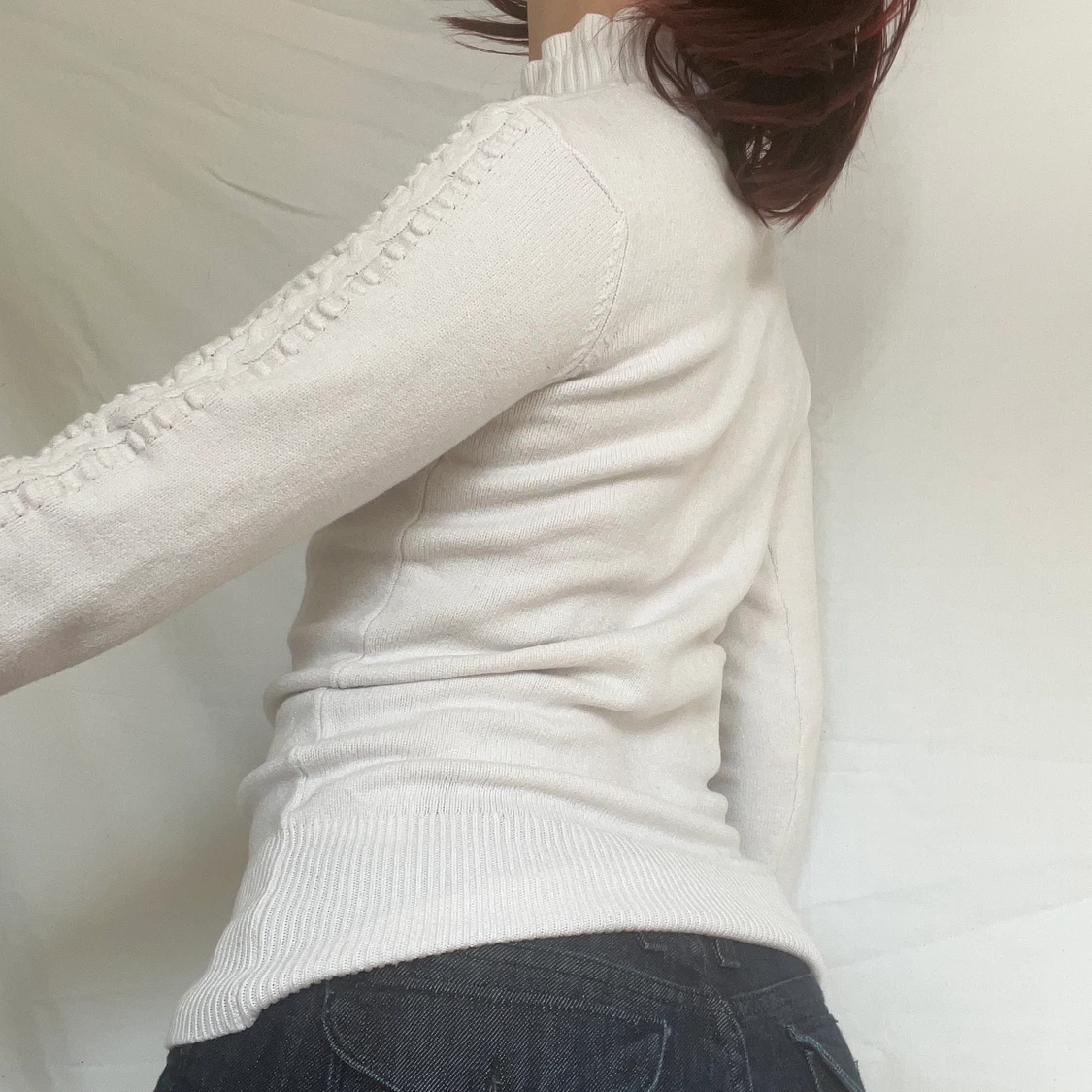 Vit stickad tröja - 91