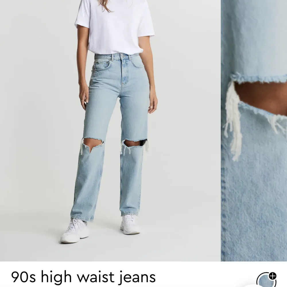 Jag säljer dessa så snygga och eftertraktade jeansen från gina som är slutsålda❤️ bara använda en gång. Jeans & Byxor.