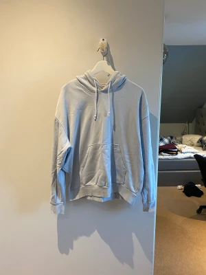 Ljusblå hoodie - Superfin ljusblå hoodie i perfekt skick! Lappen är tyvärr avklippt men skulle gissa att den är ca strl M (jag är 175cm och brukar ha M, och den sitter som på bilderna!) 🥰  Kan mötas upp i Lund eller skicka <3