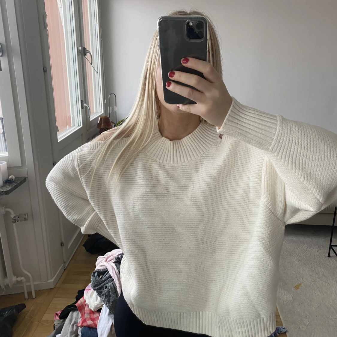 Stickad oversized tröja från Zara oanvänd - 90