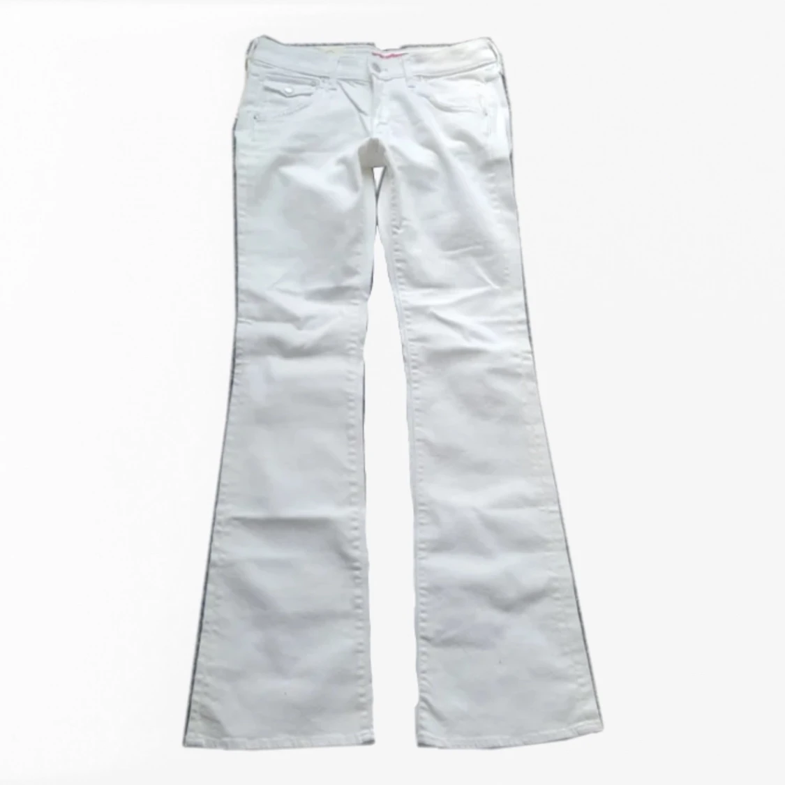 lågmidjade vita jeans - 91