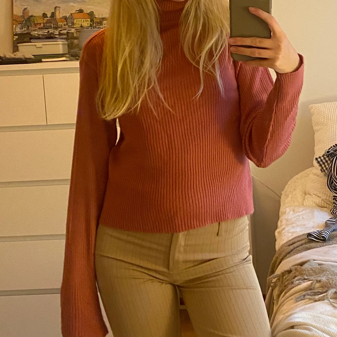 Rosa stickad polotröja! - 91