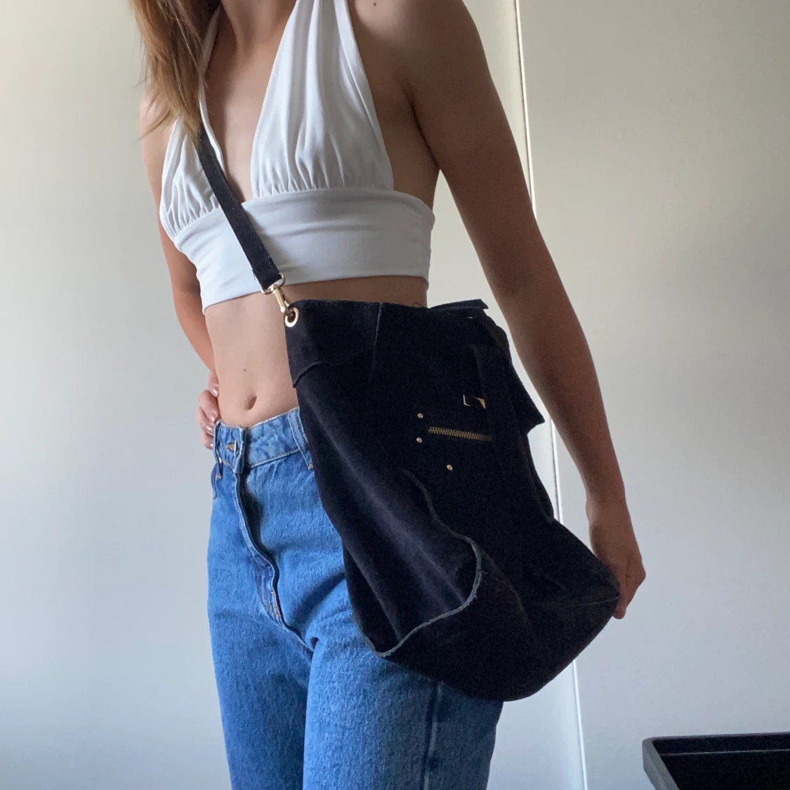 Stor väska i mocka - 91