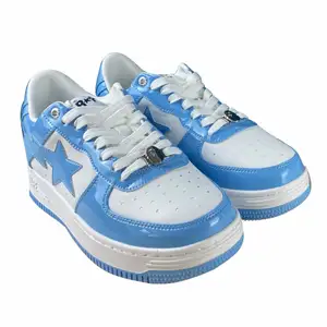 A bathing ape | Bape sta Patent Leather Blue & White  ❌Bestälningsvara❌ EU 36-46  Mera bilder finns vid förfrågan❗️ Box och innehåll finns❗️ ❗️❗️Spårbarfrakt❗️❗️