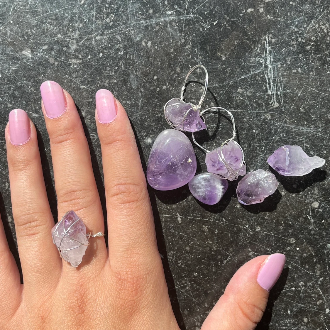 Kristallring ametsist