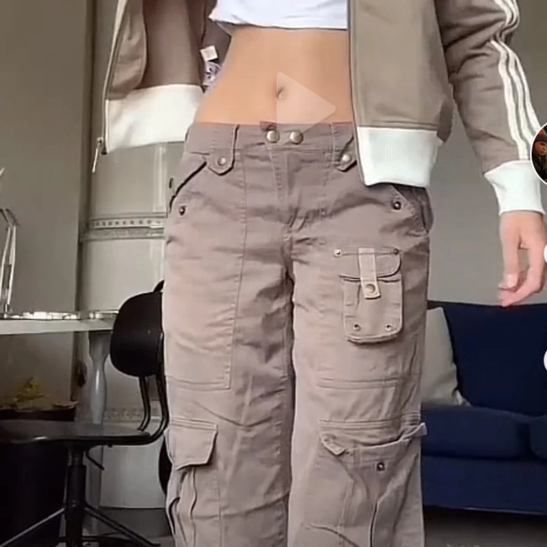 Lågmidjade cargopants - 91