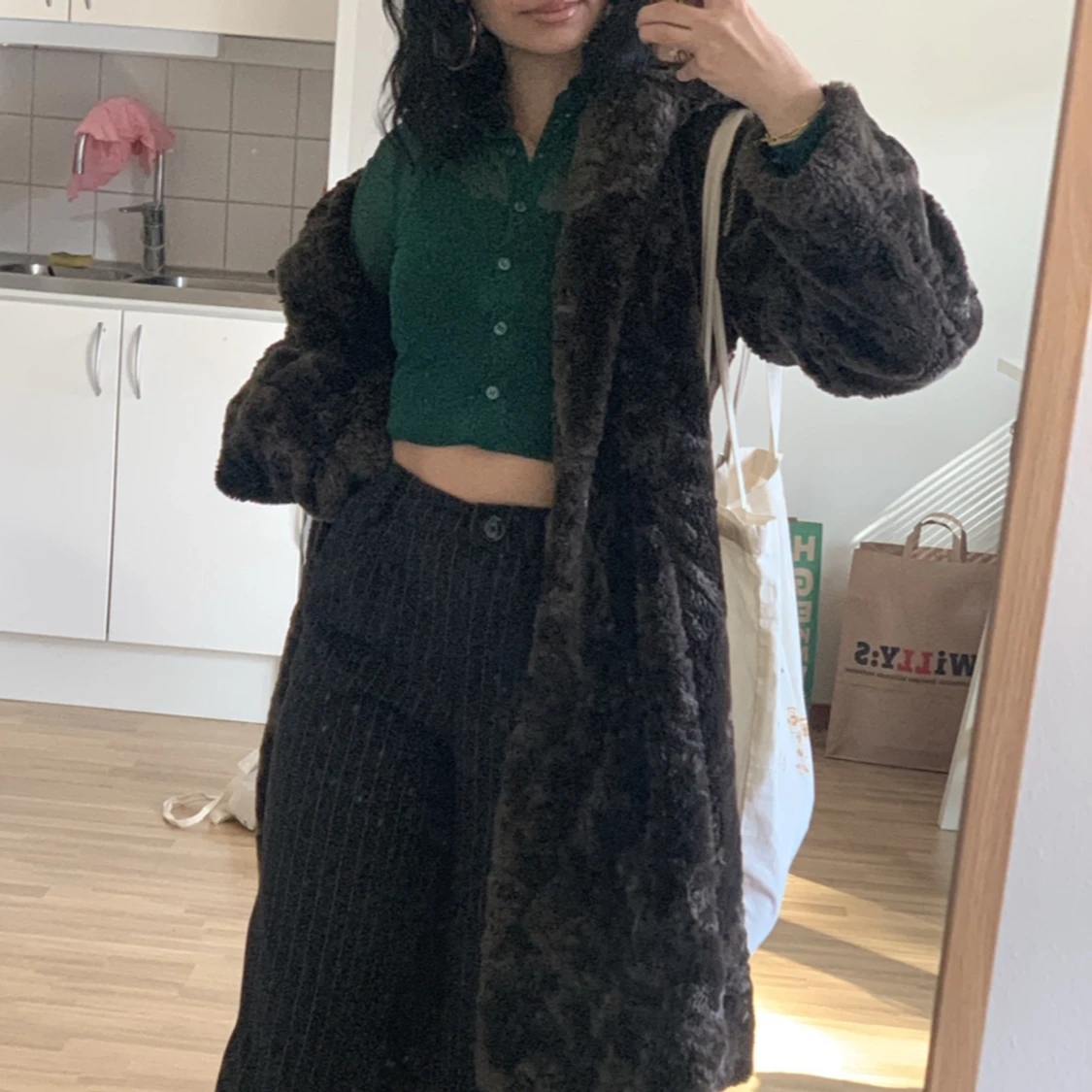 Brun pälsjacka   - 90