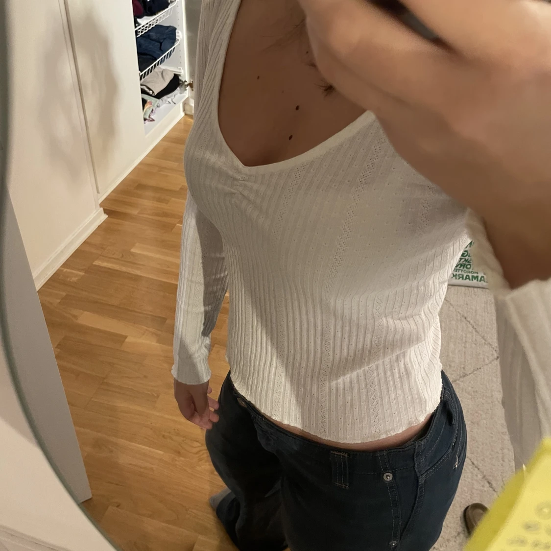 Vit långärmad top - 90