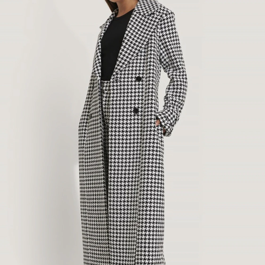 Hundtandsmönstrad kappa 