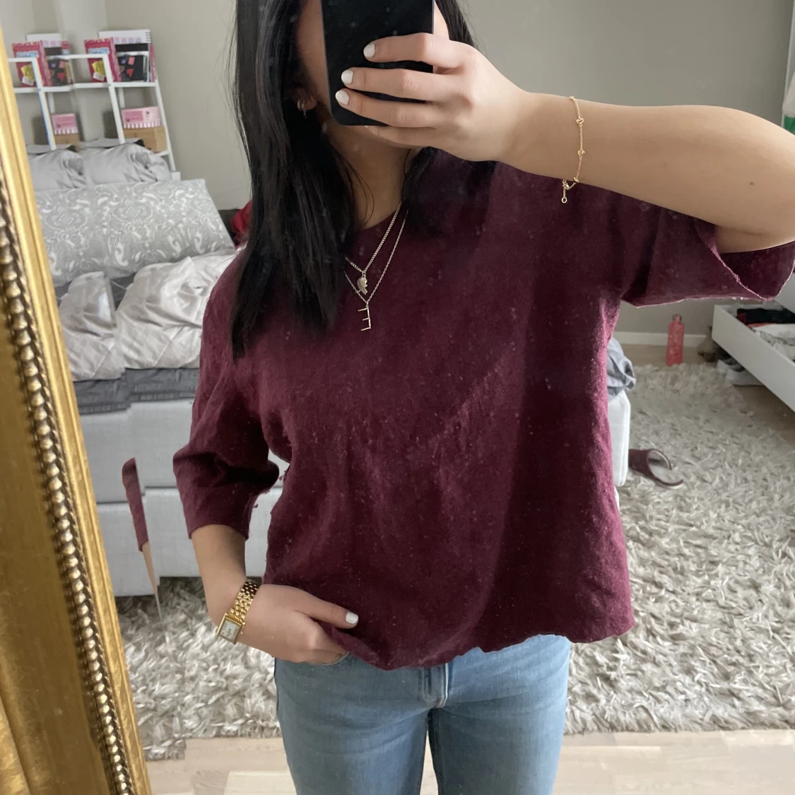 Trekvartsärmad stickad  - 90