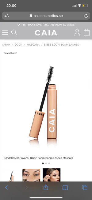 Caia mascara - Caia mascara bibbz boom boom lashes som är sjukt bra som till och me har ett serum som skyddar och ger näring till ens fransar. Jag har prövat mascaran typ 2-3 gånger men eftersom jag har börjat använda fransförlängning så har jag ingen användning av den