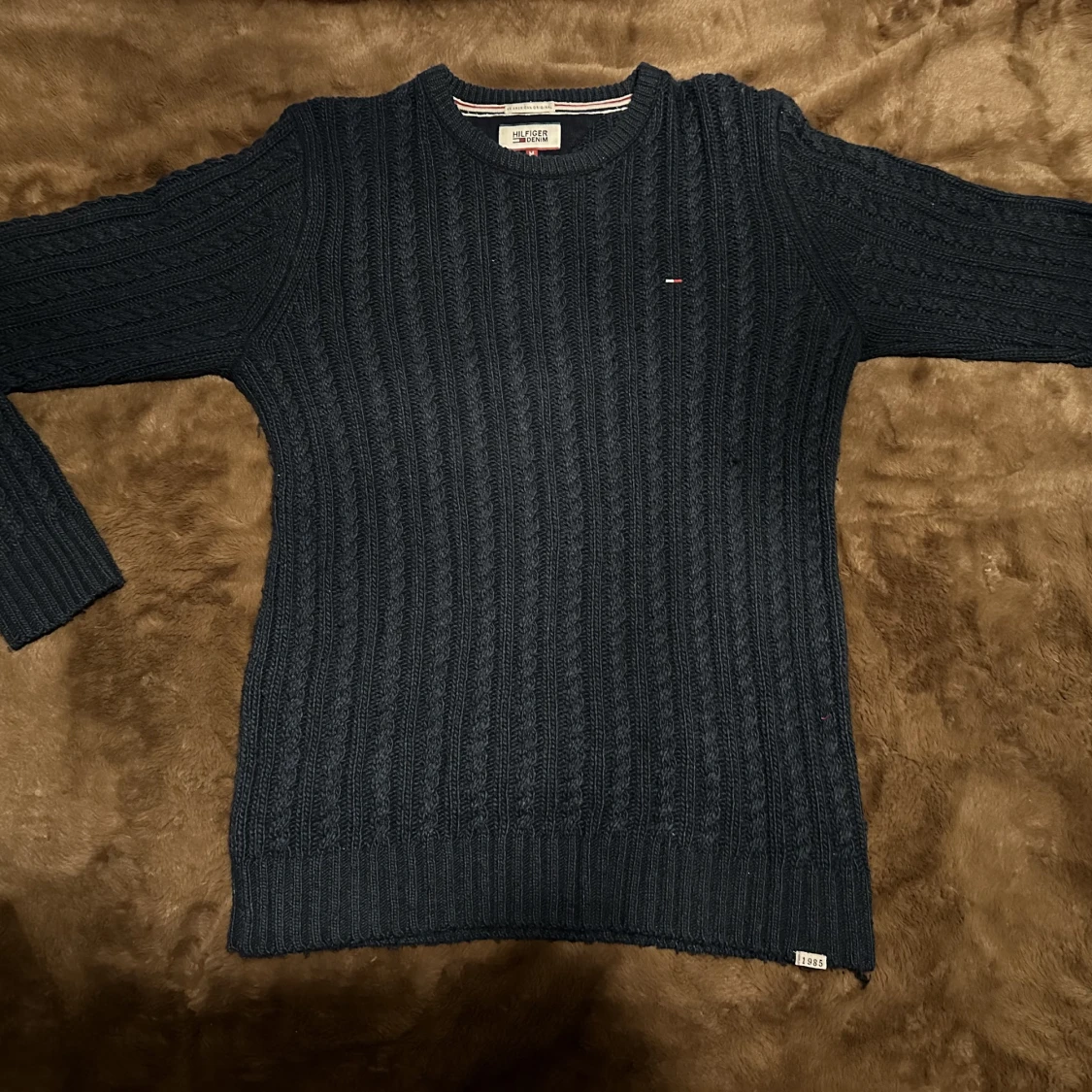 Tommy Hilfiger Kabelstickad Tröja - 90