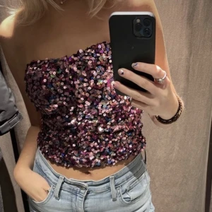 Paljett topp från zara - Paljett topp från zara, använd ett fåtal gånger 💗 lånad bild  