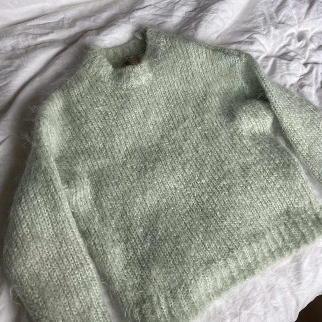 Mohair tröja H&M mintgrön 