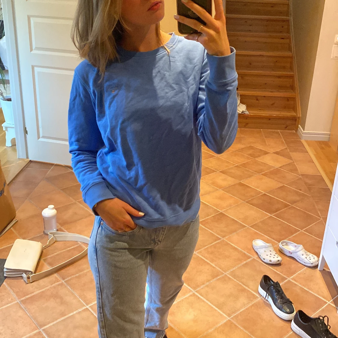 Blå tjocktröja - 91