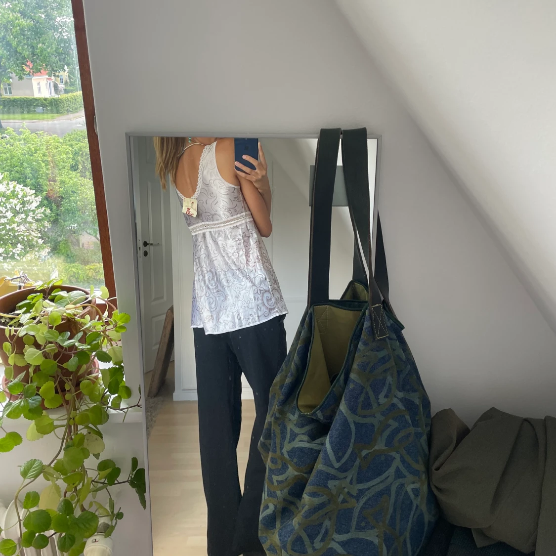 Vintage siden linne  - 90