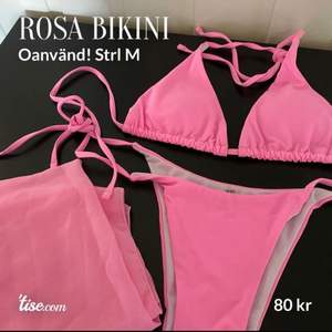 Superfin bikini från Shein! Strl M. Säljer då den var för stor ¡!inte provad!¡ 🌸🌸 Tillkommer en strandkjol till den (se bild 2)