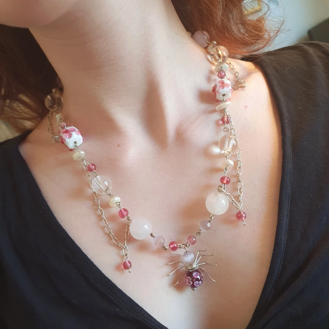 Halsband med spindelhänge - 90