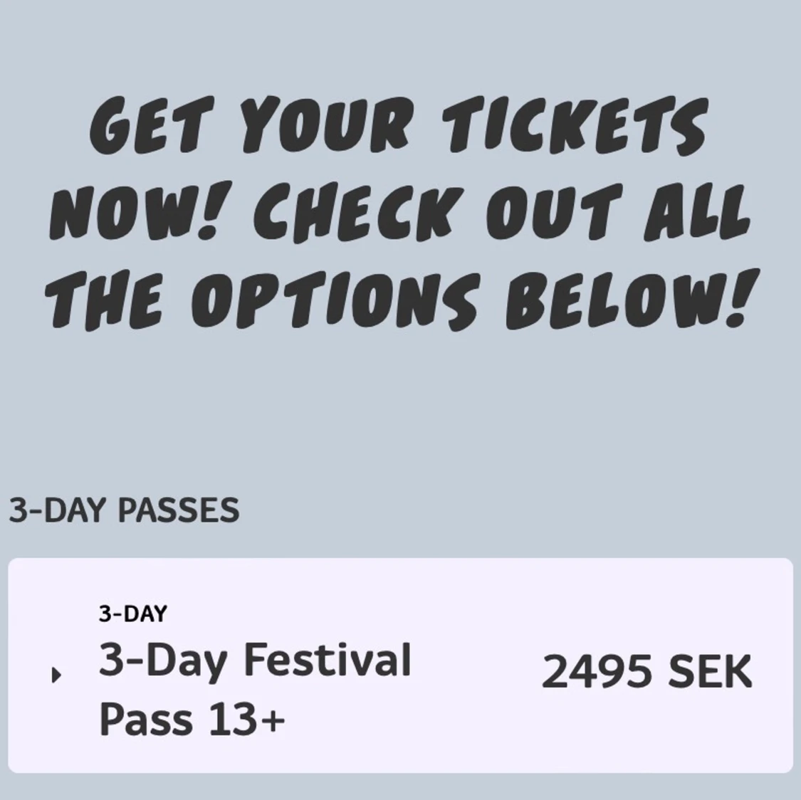 Lollapalooza 3-dagarsbiljett - 90