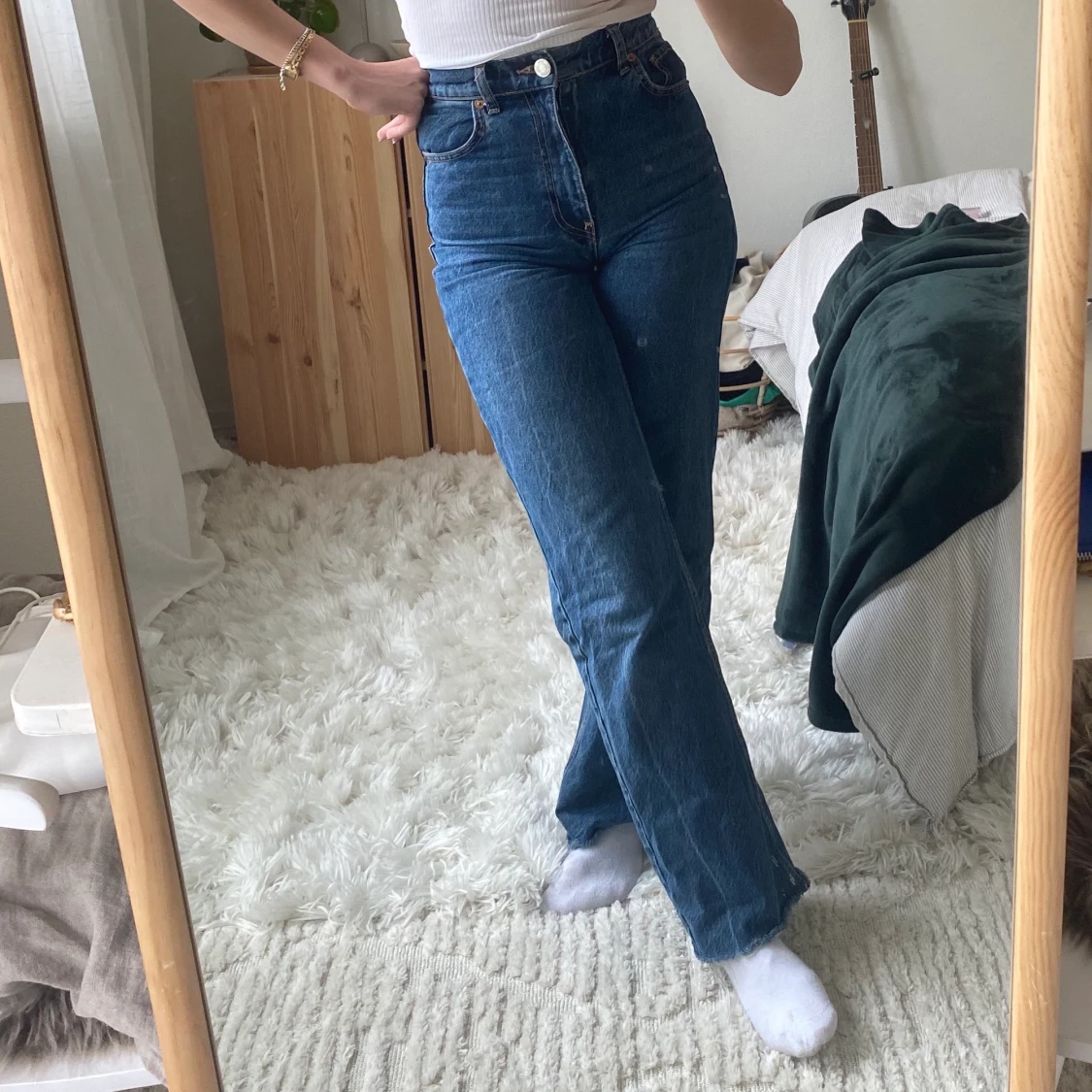 Blå raka zarajeans - 91