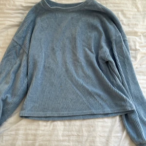 Blå velourtröja🧡 - Jättefin ribbad velourtröja!