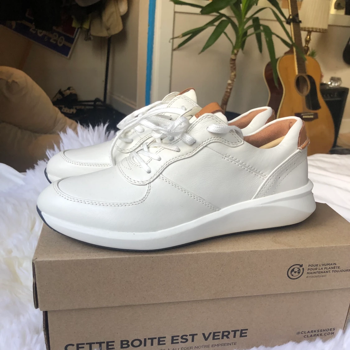 Clark Sneakers- White Combi Leather - 90