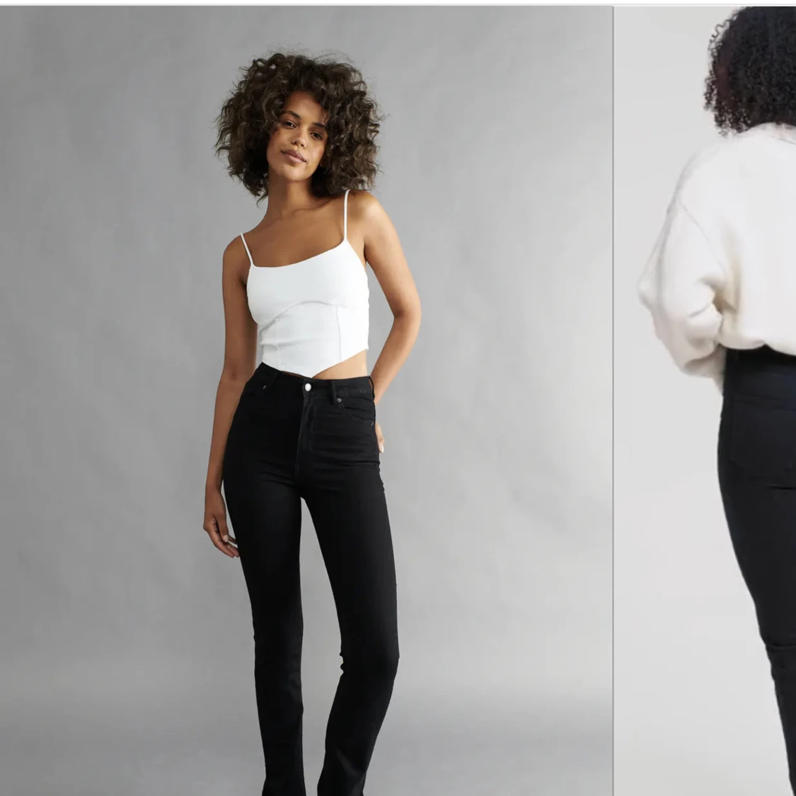 Svarta slit jeans gina tricot - 90