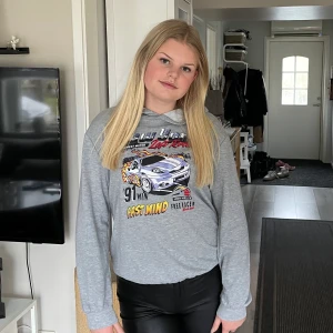 Grå hoodie - Säljer denna coola hoodie som aldrig kommit till andvändning. hoodien är ganska tunn och har ett coolt tryck fram.😊