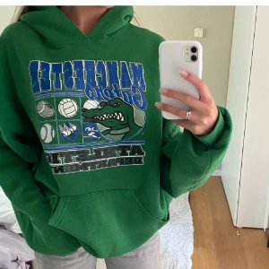 Vintage hoddie - Kollar intresse på min supercoola hoddie som jag köpte på plick i somras. Den har aldrig rikigt kommit till användning och därav tänkte jag sälja den vid bra bud. Storlek L men passar mindre. Egna bilder kan fixas. Köpt för 500 så kom me bud 