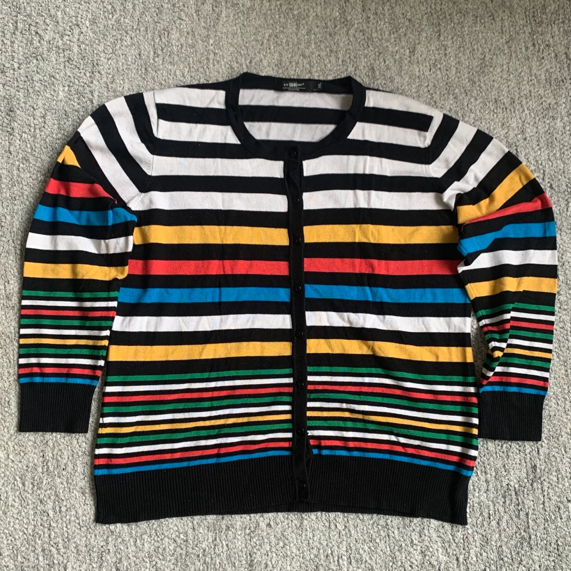 Randig stickad kofta  - 91