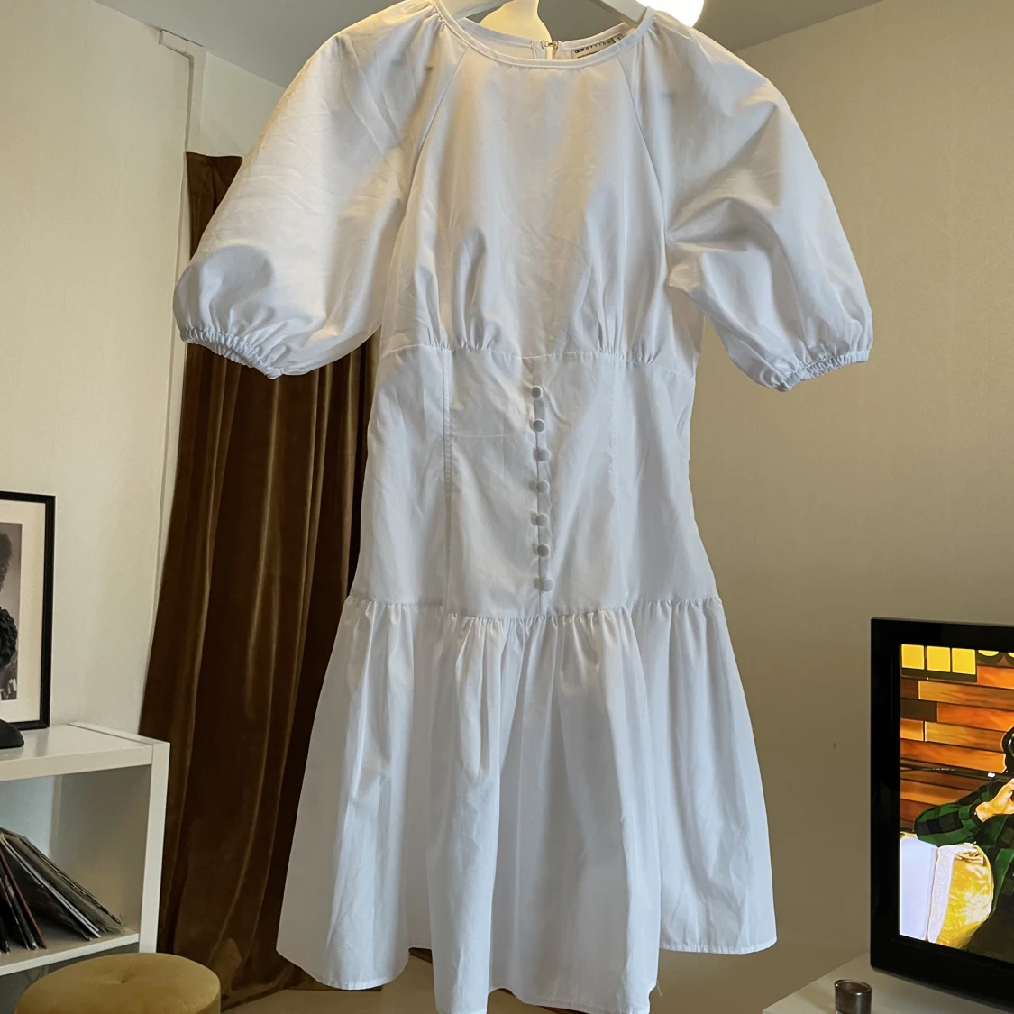 Vit korset klänning - 90