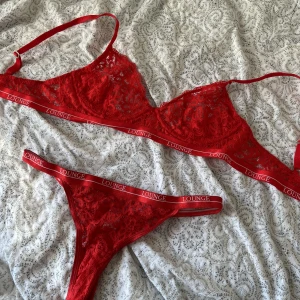 Oanvänt rött lounge set  - Oanvänt set från Lounge underwear i färgen röd. Storlek 75B på bhn och S på underdelen! Skriv för fler frågor eller om ni vill köpa😊