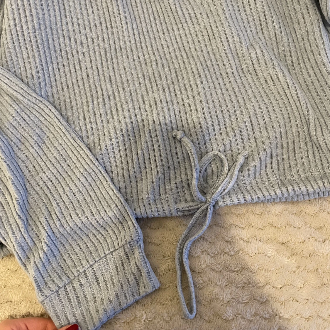 Babyblå huvtröja  - 90