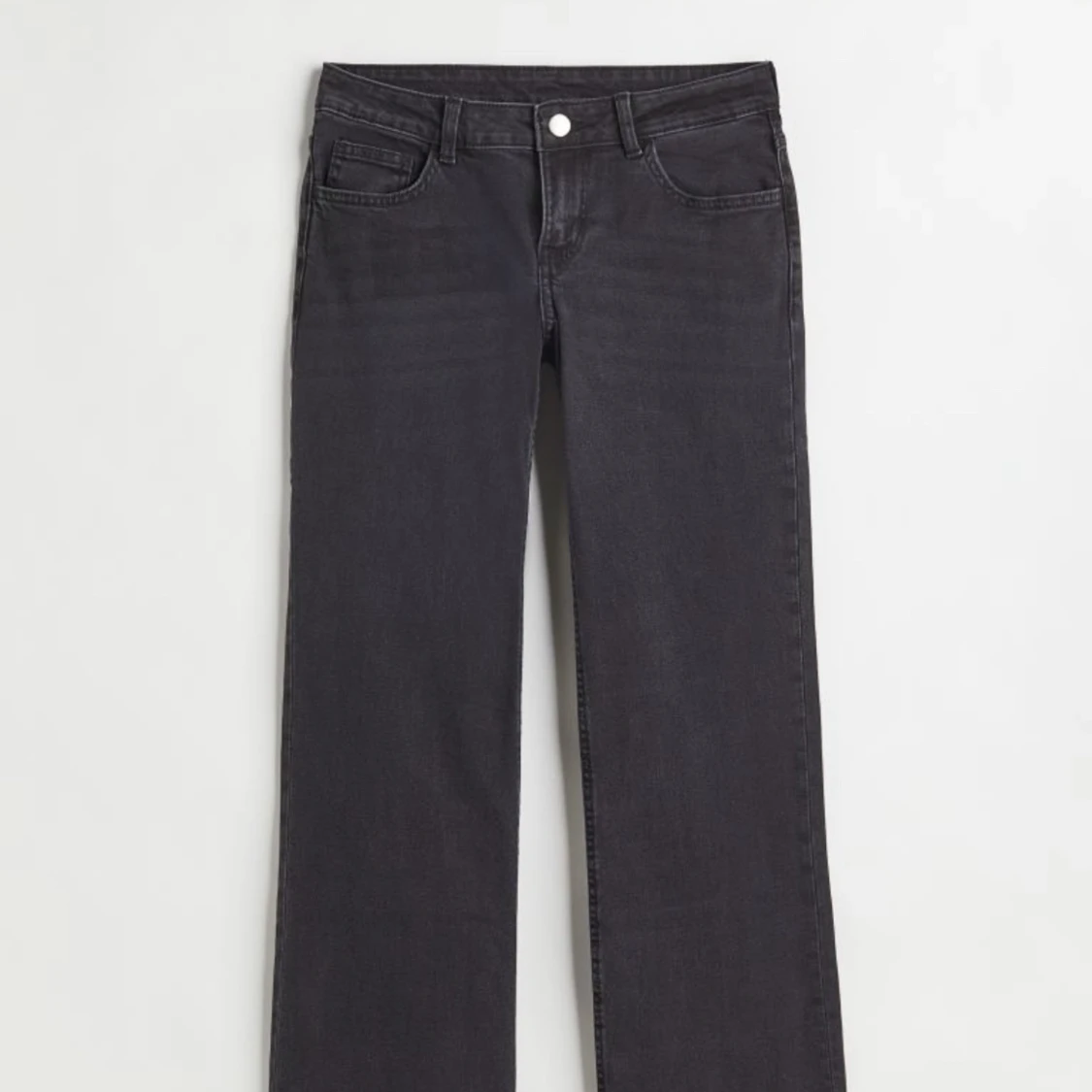 Gråa lågmidjade jeans