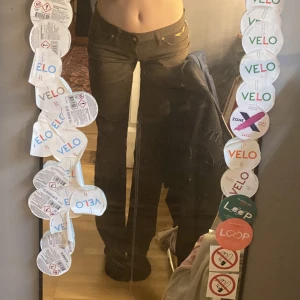 Robin’S Jean  - Jätte fina jeans från Robin’S jean storlek 28 dem är mörk gröna typ med guldiga vingar i bak och på framfickan älskar dem är 85 i Innerbenslängd och 85 i midjemått 