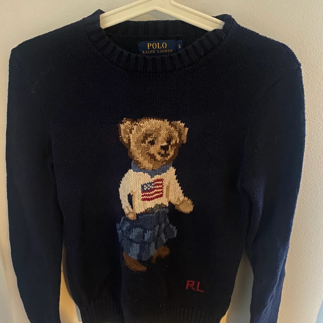 Ralph lauren stickad tröja med nallebjörn