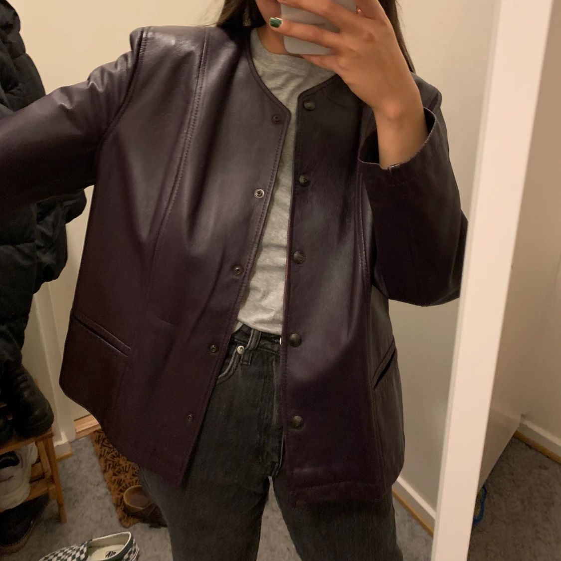 Läder jacka  - 90