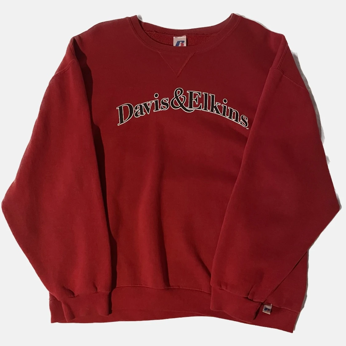 vintage red russel athletic “davis & elkins” sweatshirt
