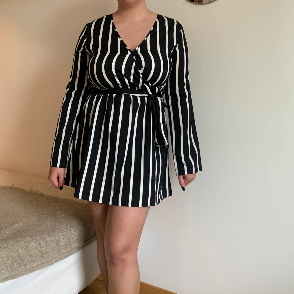 Randig omlott klänning  - 90