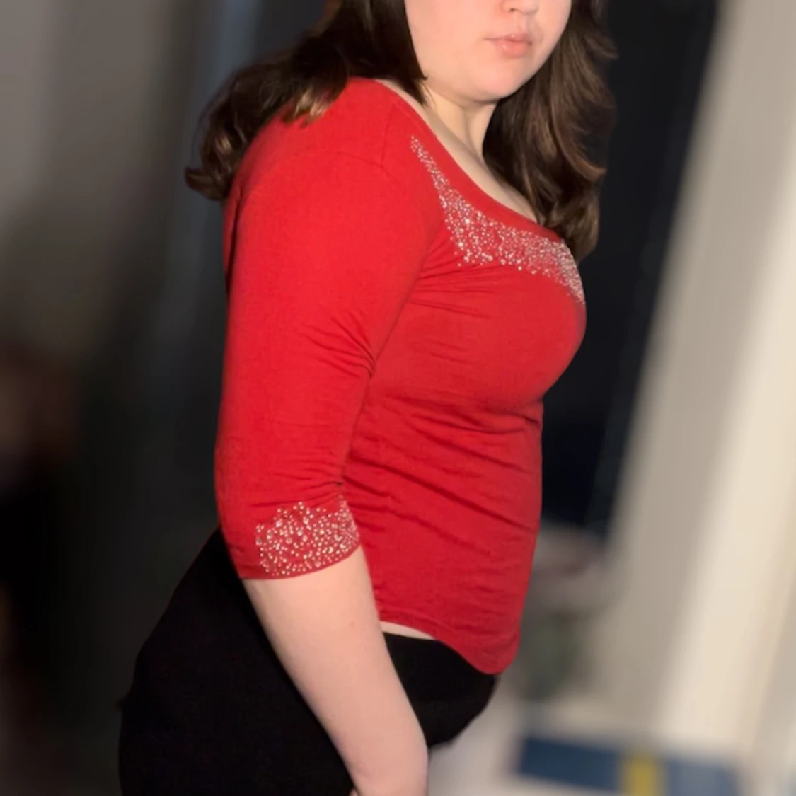 2000s glitter topp - 90