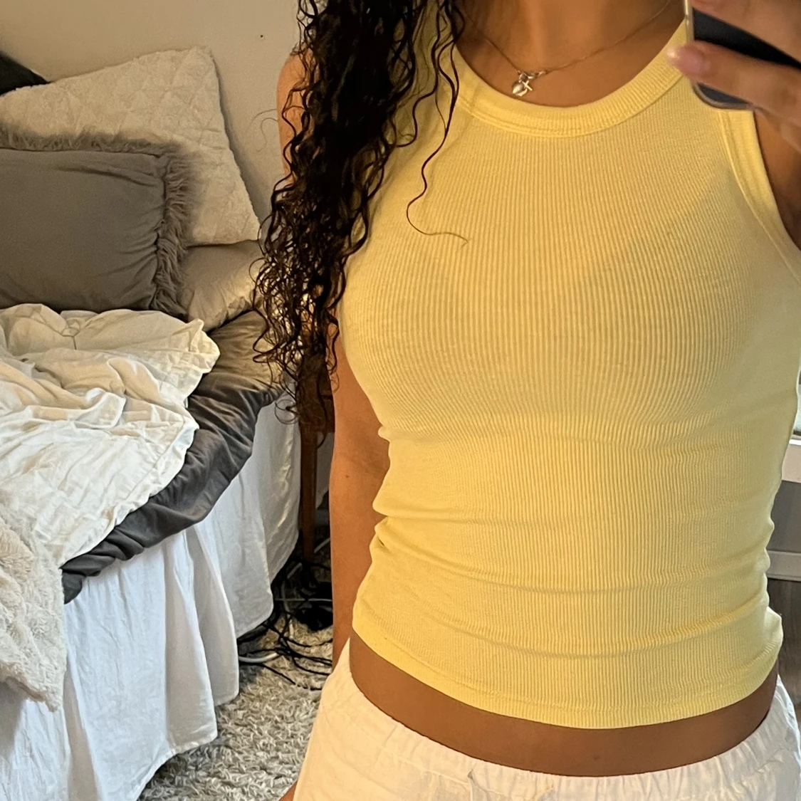 Gult ribbat linne - 90