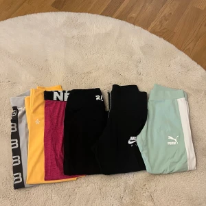Träningsbyxor paket  - Säljer ett paket av tröningsbyxor från olika märken,  nike, puma, rapid wear, better bodies, nebbia, working empire. Vissa aldrig använda. Stl Xs/S. Mer åt XS